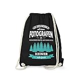 Fashionalarm Turnbeutel - Leg Dich Niemals mit einem Fotografen an | Fun Rucksack als Geschenk Idee für Job Arbeit Beruf, Schwarz One S
