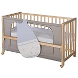 roba Babybett, Roombed, 60x120 cm 'Glücksengel blau', Beistellbett zum Elternb