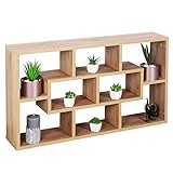 RICOO WM050-EG Wand-Regal 85x48x16 cm Bücher-Regal Dekor Eiche Holz kleines Hängeregal Schwebereg