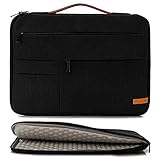 KINGSLONG Laptoptasche, 17-17.3 Zoll Herrn Laptop-Aktentaschen mit Schulterriemen Tragbar Tasche Notebook Umhängetasche Wasserabweisend Satchel Business Bag für Toshiba Lenovo HP - Schw