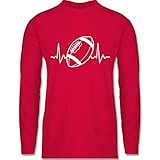 Shirtracer American Football Outfit Trikot - Football Herzschlag - weiß - 3XL - Rot - Fun - BCTU005 - Herren Lang