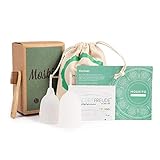 Deluxe Menstruationstassen MOSKITO im 2er-Set, Menstruationskappen aus 100% Silikon, umweltschonende Tampon-Alternative inkl. Natur Reinigungsbürste & Aufbewahrungsbeutel, von V