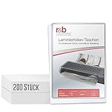 200 Stück MATTE PREMIUM Heiß-Laminierfolien - Entspiegelt - hochwertigste Verarbeitung A4 (216 x 303 mm) in 2x 75/80 MIC, OHNE WASSERZEICHEN -Für Dokumente, Fotos, Karten- Wasserfest, unzerreißb