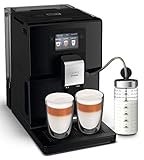 Krups EA8738 Intuition Preference Kaffeevollautomat inkl. Milchbehälter | Smartphoneähnlicher Farb-Touchscreen | Smart Slide Technology | intuitives Lichtsystem | 11 Getränke | OTC-System, Schw