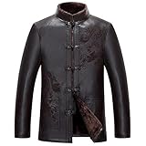 XYZMDJ. Vintage Herren Lederjacken Mantel Designer Herren Lammfell Lederjacke Cool (Color : Brown, Size : M code)