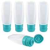 PARSA Beauty 5er Set Silikon Reiseflasche für Flüssigkeiten/Shampoo/Waschgel BPA F