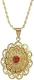 Halskette Äthiopische Amulett Anhänger Halskette Afrikanische Gold Halskette Dubai Halskette für Frauen Blumenschmuck Halskette 50cm Länge Halsk