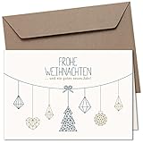 FRUITPRINTS CherryCards - (20x oder 8x) Klappkarten & Umschläge Set - Nordische Weihnacht - Weihnachtskarten B6 Grußkartenformat (20er Set)