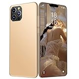 Günstige kostenlose Handys 5G, 4GB ROM Android 10.0 24MP + 48MP, 6.7 Zoll Dual SIM Free Smartphone, 5800mAh Ten Core Face ID Günstige und Gute Handys,Gold,L