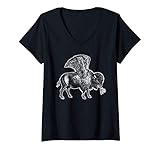 Damen Lustiges Design Buffalo Wings Hot Foodie Huhn Bison Vintage T-Shirt mit V