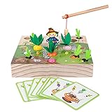 lencyotool Jumbo Spiele, Magnetisches Angelspiel Holzspielzeug Für Kleinkinder, Ab 2 Jahren, 3 In 1 Magnetisches Angelspiel Holzkarottenspielzeug Für Jungen M