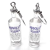 Romote Wodka-Flasche Tropfen-Ohrring Lustige Trinken Art-Karikatur transparente Flasche baumeln Ohrringe für Frauen-M