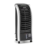 Klarstein Maxfresh - 3-in-1 mobiles Klimagerät: Luftkühler, Ventilator & Luftbefeuchter, 55 Watt, 444 m³/h, 4 Geschwindigkeitsstufen, Oszillation, 51 dB, Timer bis 15 h, Wassertank: 6 L, schw