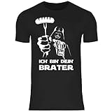 wowshirt Herren T-Shirt Ich Bin Dein Brater Grill Grillen Griller BBQ Grillmeister Wurst, Größe:XL, Farbe:Black