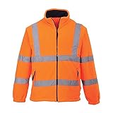 PORTWEST F300 - Warnschutz-Fleece-Jacke mitNetzfutter, 1 Stück, XL, orange, F300ORRXL