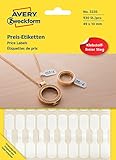 AVERY Zweckform 3335 Preisetiketten (49 x 10 mm, selbstklebende Schmucketiketten im Hantelformat zur Kennzeichnung von Brillen oder Schmuck) 930 Aufkleber weiß