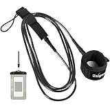 Unigear Surfboard Leash, Premium und Straight Surf Leash für sicheres Surfen mit wasserdichte Handytasche, für Stand up Paddle Board Surfboard 6/8/9/10 F