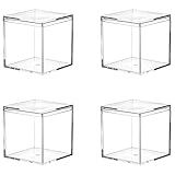 ZHANGTING 4 kleine transparente Acryl-Box, Acryl-Würfel, staubdicht, Vitrine für Sammlerstücke, Schmuck, Snacks, Schleim, Heim-Organisation (60 mm x 60 mm x 60 mm)