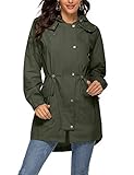 Avoogue Outdoor-Regenjacke für Damen, wasserdicht, leicht, mit Kapuze - Blau - S