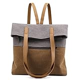 VOLGANIK ROCK Canvas Umhängetasche Damen Große Handtasche Canvas Rucksack Schultertasche Multifunktionstasche für Frauen Schultasche Alltagstasche Tote Bag