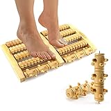 LSEEKA Fußmassageroller Holz Fußmassagegerät Dual Fußroller aus Holz für Ödeme für Ödeme, Plantarfasziitis, Fuß Schmerzlinderung, Stressabbau Premium Fußmassagegerät aus H