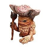 Fee Pilz Elfe Schamane Zaubertroll, Märchenfigur 12 cm Fee Pilz Elfe Schamane Zaubertroll Gartendeko Figur aus hochwertigem R