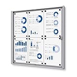 Schaukasten 6x A4 Alu silber Infokasten magnetisch Innen 6xA4 Schauk