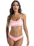 Zaldita Damen-Bikini-Badeanzug, mit Aufdruck 'Yes Daddy', 2-teilig, bauchfreies Oberteil mit Unterwäsche Gr. M,