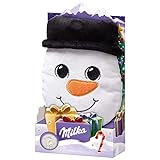 Milka Weihnachtsplüsch 1 x 98g, Geschenkset mit Schokolade und Plüschtier, Zwei zufällige Desig