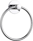 Handtuchring, Badezimmer-Zubehör, Rund Bad Badetuchhalter Halterung, Wandmontage, Edelstahl Handtuchhalter für Badezimmer und Küche（Silber）