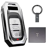 LORESJOY Autoschlüssel Hülle kompatibel mit 3-Tasten Autoschlüssel Keyless Kompatibel mit Audi A4 A5 A6 A7 A8 Q5 Q8 S4 S-7 RS4-7 Autoschlüssel, Car Key Zinc Alloy Protection Hard S