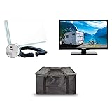 Falcon EasyFind Traveller Kit II TV Camping Set 24' (60,96 cm, FullHD, DVB-T2/S2/C, EasyFind2, Bluetooth 5.1, DVD Player, USB, CI+, 12/24/230Volt, Sat-Flachantenne, Messgerät, 1 Teilnehmer)