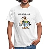 Spreadshirt Asterix und Obelix Obst Fleisch Spruch Männer T-Shirt, M, Weiß