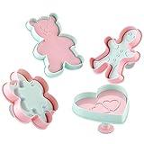 Ausstechformen zum Backen | BPA-frei | Zuckerpaste Teig Kruste Formen Ausstecher Kuchen Gebäck Fondant Stempel Backform Kuchendekoration Werkzeuge (Herzbär)
