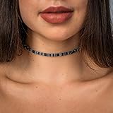 Made by Nami Boho Surfer Choker-Halsband - Verstellbar und 100% Wasserfest - Bunte Ethno Hippie Choker-Kette für Damen und Mädchen - Handmade Sommer Festival Strand Accessoires (Schwarz)