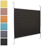 bobodeco Plissee ohne Bohren Klemmfix Faltrollo Jalousie Weiß 105x120cm (BxH), Plisseerollo Sichtschutz und Sonnenschutz Blickdicht Easyfix lichtdurchlässig Rollo für Fenster & Tü