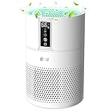 Luftreiniger DIKI Air Purifier mit HEPA-Kombifilter, Luftqualitätsprüfung, Timer, Ionisierer, 99,97% Filterleistung, bis zu 25M², CADR 150m³/h, für Allergiker gegen Hausstaub, Pollen, Gerü