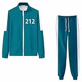 YSDQ Squid Game Set Hoodie Hose Zweiteiliges Set Squid Game 067 456 Trainingsanzge Halloween Kostm Rollenspiel Filmliebhaber Unisex C