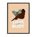 Nacnic Art Print liebt Ihren Körper. Poster mit Abbildungen über Selbstliebe und Annahme. Innenausstattung. A3 Größ