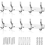 Wandgarderobe Hakenleiste aus rostfreiem Edelstahl Kleiderhaken Garderobe Hutleiste 5 Standard-Haken Garderobenhaken Wandhaken Bademantelhaken Garderobenhaken Handtuchhalter Silber 2 Stück
