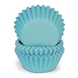 Miss Bakery's House® Mini-Muffinförmchen Standard - Ø 32 mm x 20 mm - Hellblau - 200 Stück - Papier-Backförmchen - Cupcakes, M