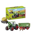 Schleich 42379 Farm World Spielset - Traktor mit Anhänger, Spielzeug ab 3 Jahren, 60x15x15