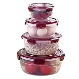 N\C Kunststoff-Lebensmittelbehälter mit Deckel, auslaufsicher, stapelbar, vielseitige Lebensmittelbox-Aufbewahrungsbehälter für Picknick im Freien 4er-Pack LKW