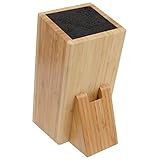 GRÄWE Universal-Messerblock aus Bambus mit Borsten-Einsatz und Scheren-Schlitz, eckig, 24 × 11 × 17 cm, ohne M