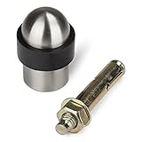 STOPPLA® Türstopper echt Edelstahl gebürstet Ø 35 mm Höhe 51 mm für Bodenmontage - Stabiler Bodentürstopp