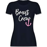 JGA Junggesellenabschied Frauen - Braut Crew - XL - Navy Blau - Team Braut - L191 - Tailliertes Tshirt für Damen und Frauen T-S