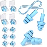 10 Paar Ohrstöpsel zum Schlafen und Schwimmen, Jrisbo Weiches Silikon Bequeme Ear Plugs 32db Schnarchen Lärmreduzierung Ohrstöpsel, 4 Kabelgebunden + 6 Kabellos für Mehrere Anwendung