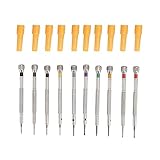 YULUBAIHUO 10pcs Edelstahl-Schraubendreher-Satz-Qualitäts-Uhrschalen Telefon-Reparatur-Schraubenzieher-Zubehör-Uhr Reparatur-Werkzeug N