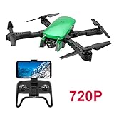 WXGZS Drone, 4K HD Antenne Kamera Quadcopter Optischer Fluss Hover-Smart Folgt Dual-Kamera Hubschrauber-Drohne Echtzeit-Übertragung,Grün,720