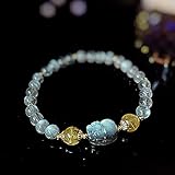 Feng Shui Armband für Frauen Kinder Kleine Kristall Pi Xiu Armband Reiki Chakra Kristallgeldbeutel PU Yao Armband für Wohlstand Glück Unerwartete Warding-des Bösen,Moonstone C